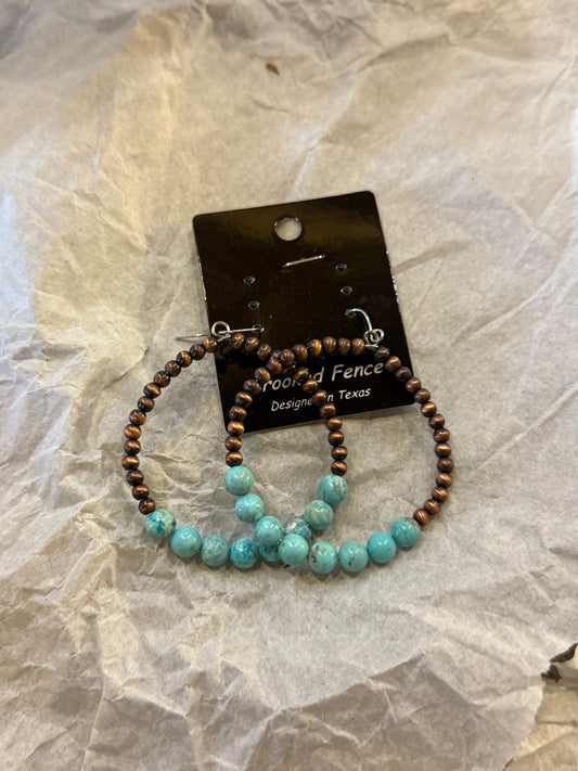 Stone Hoop Earrings