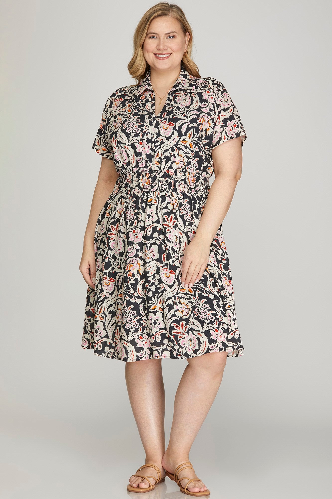 Gretchen Floral Dress Plus