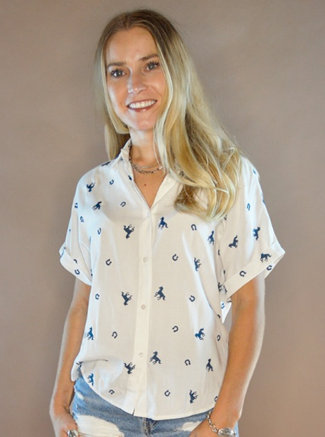 Wild Lucky Blue Blouse