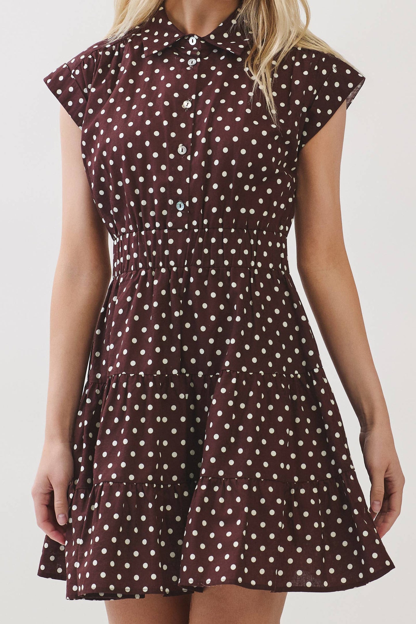 POLKA DOT TIERED MINI DRESS