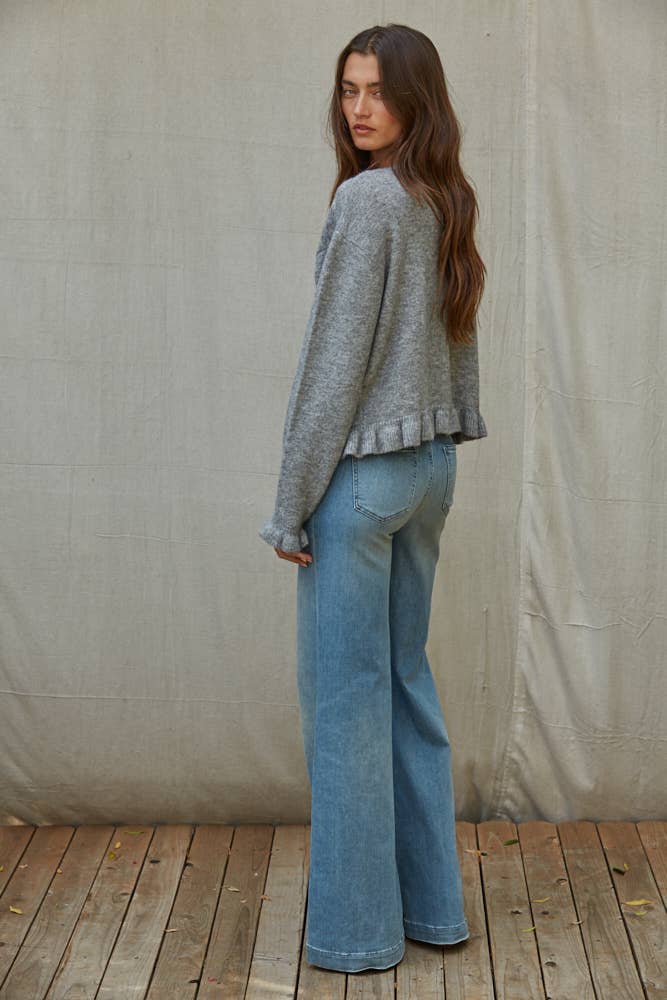Ruffle Button Cardigan