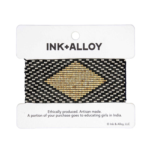 Brooklyn Diamond Beaded Stretch Bracelet Black