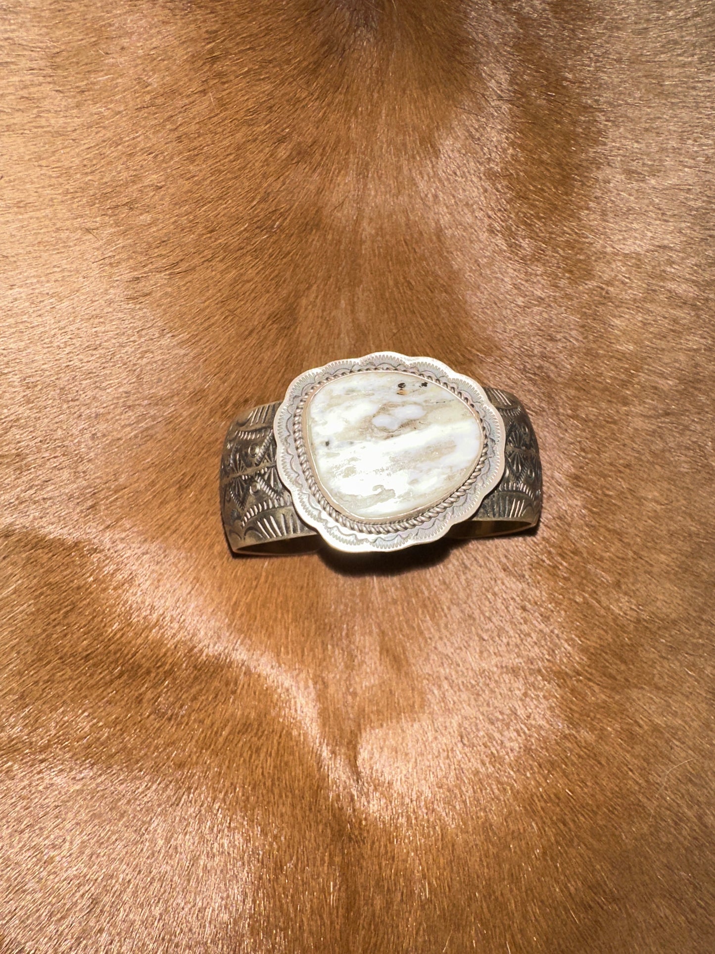 White Buffalo Wide Cuff