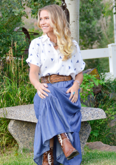 Wild Lucky Blue Blouse