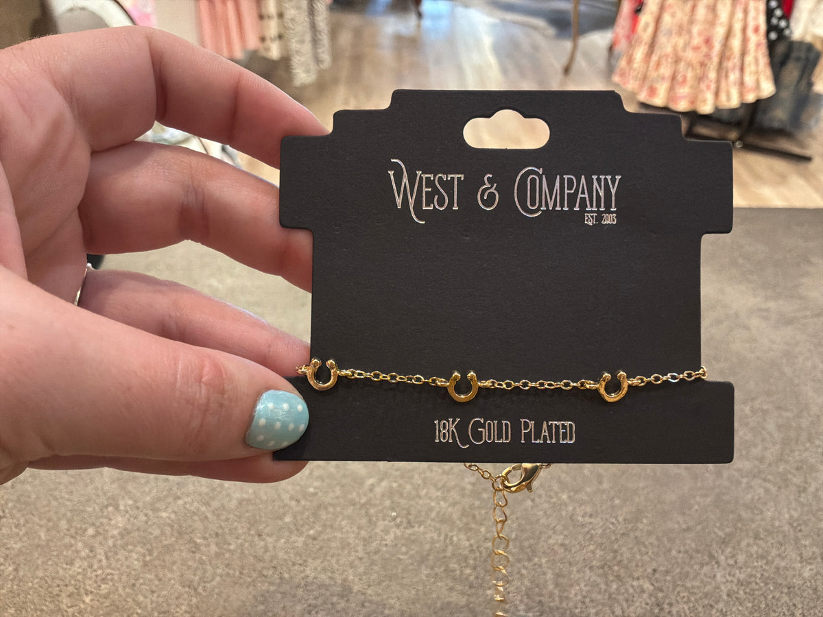 West & Co Gold Plated Horseshoe Bracelet