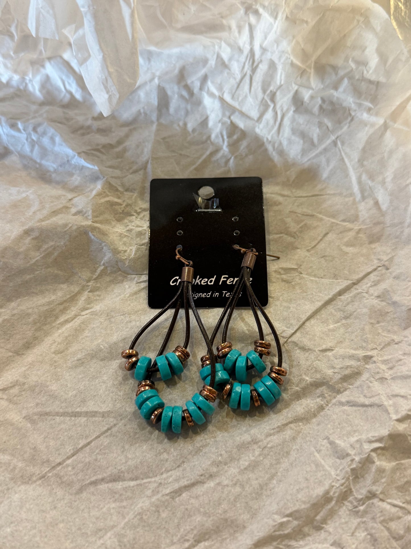 The Turquoise Leather Earrings