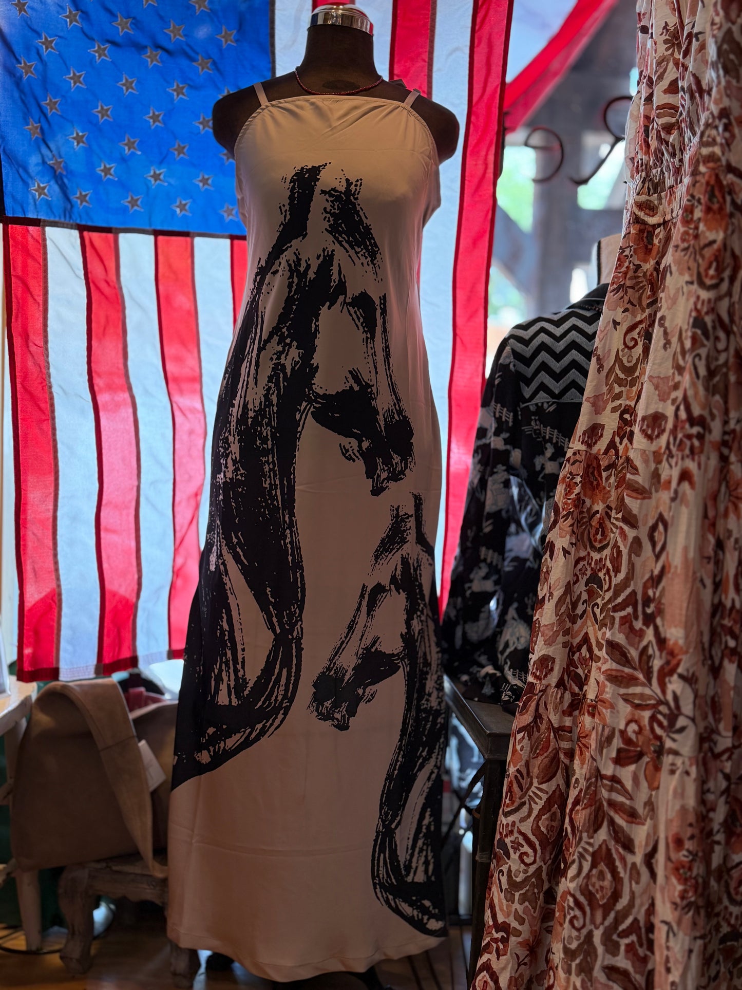 Black Horse Slip Dress