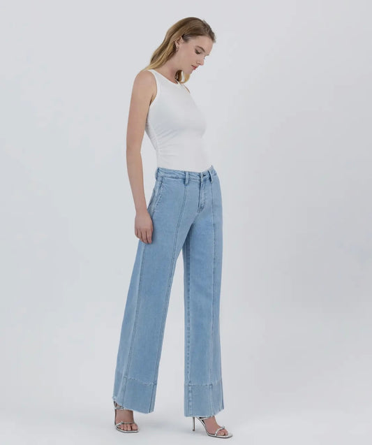 High rise wide trouser