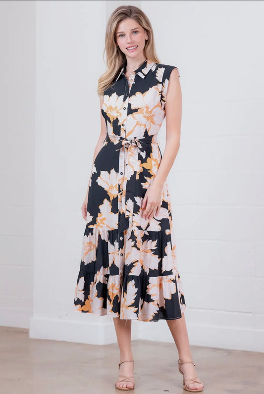 Bobby Black Button Up Dress