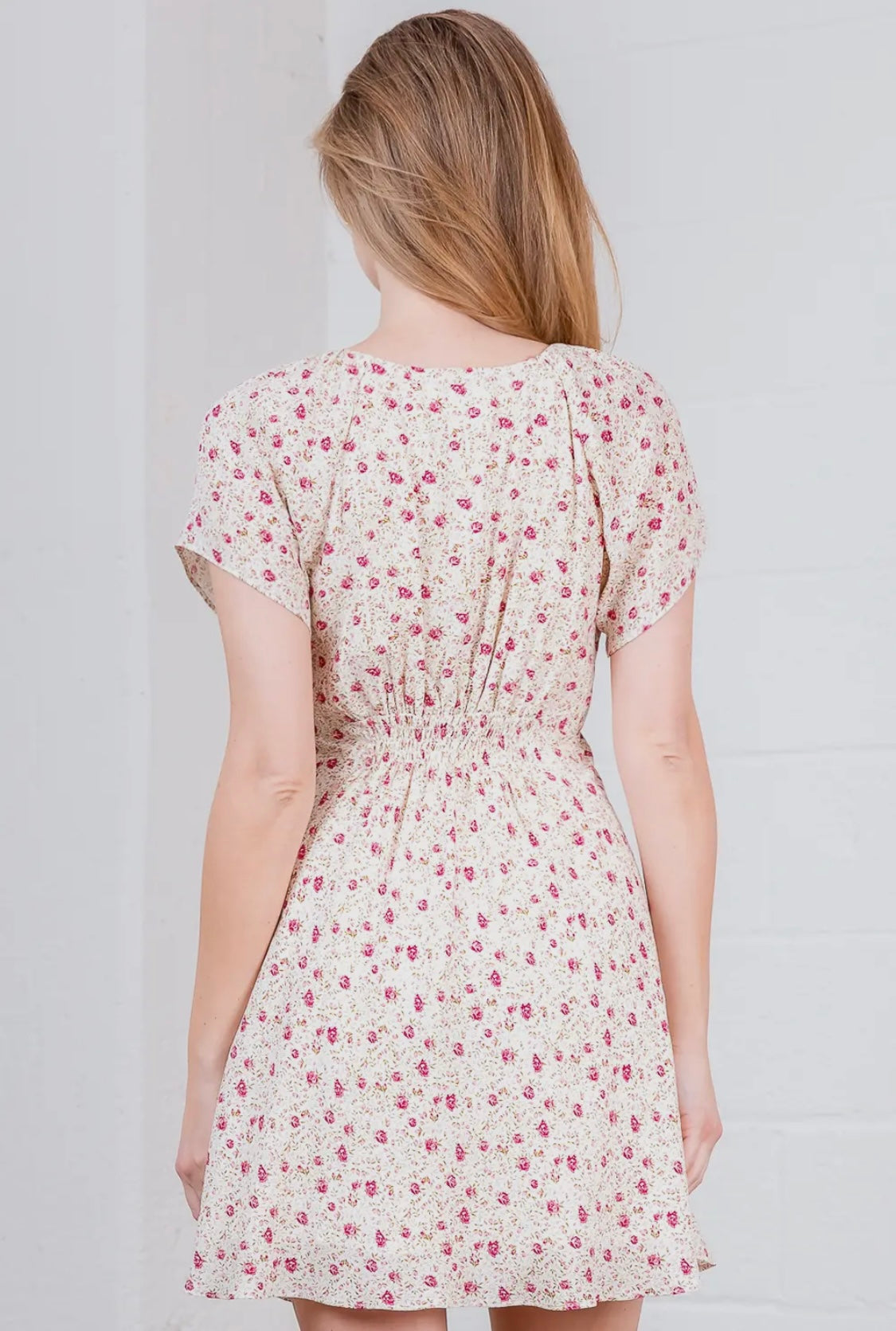 Shilo Short Sleeved Satin Bow Dress