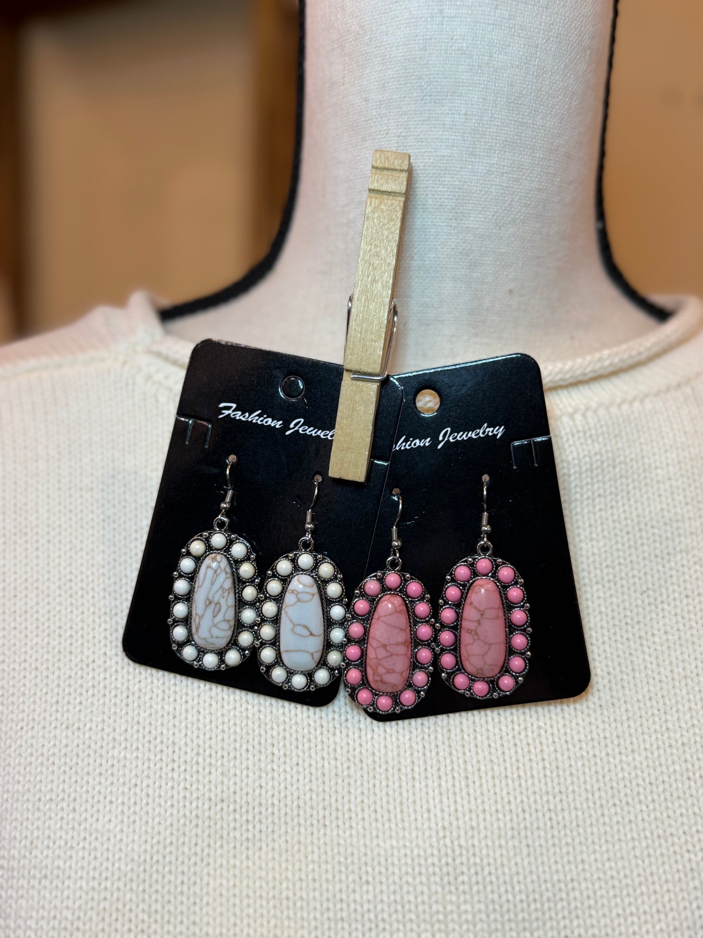Blush & Ivory Oval Drops