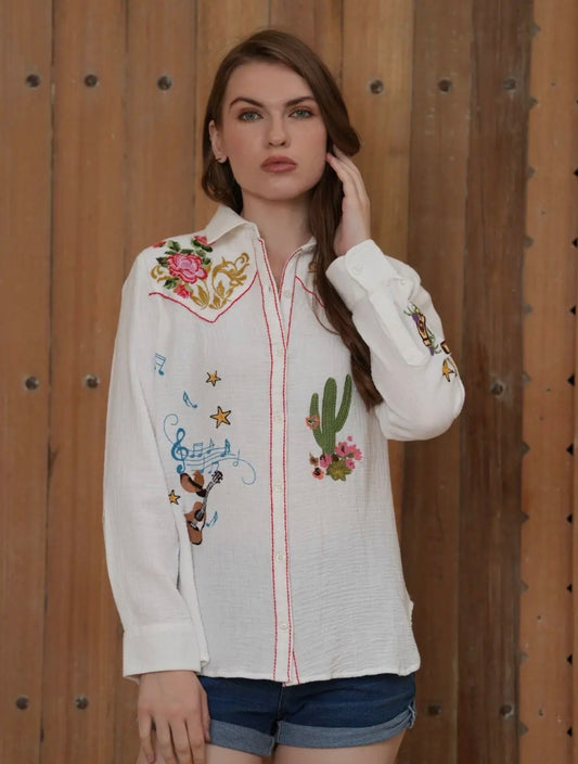 The Classy Cowgirl Button Up