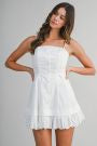 Poplin Lace Mini Dress