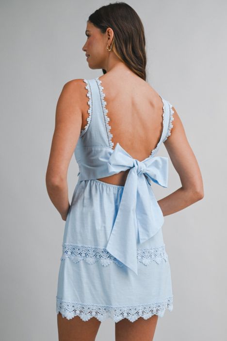 Crochet Lace Trim Dress