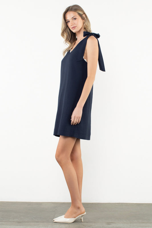 Navy Tie Strap Dress