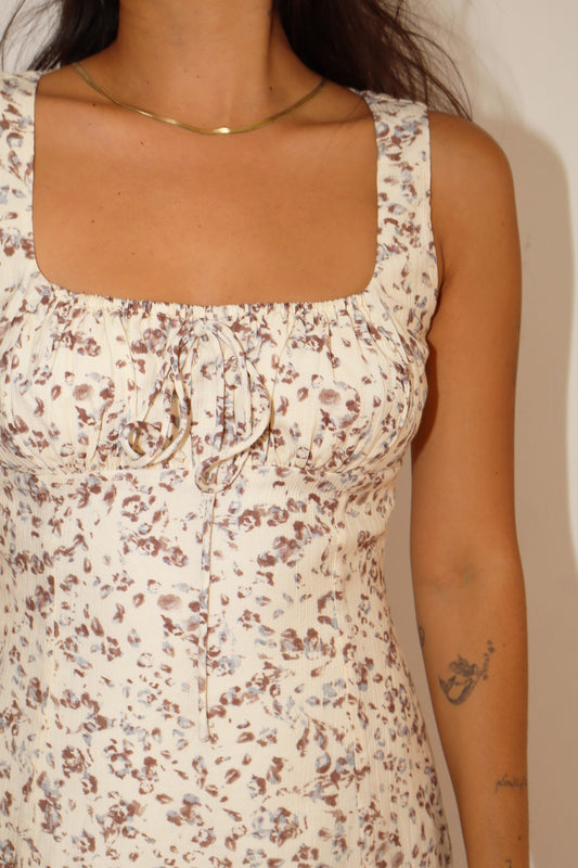 Ditsy Floral Square Neck Dress