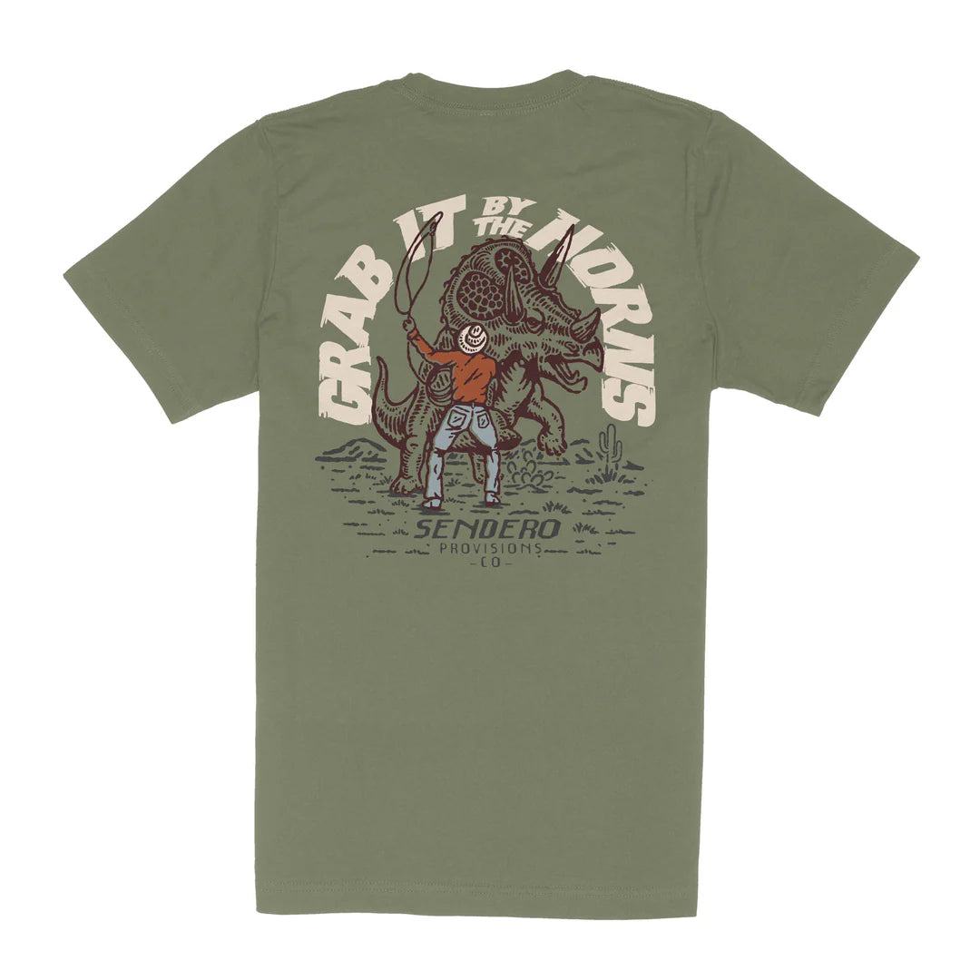 Triceratops T-shirt (sage)