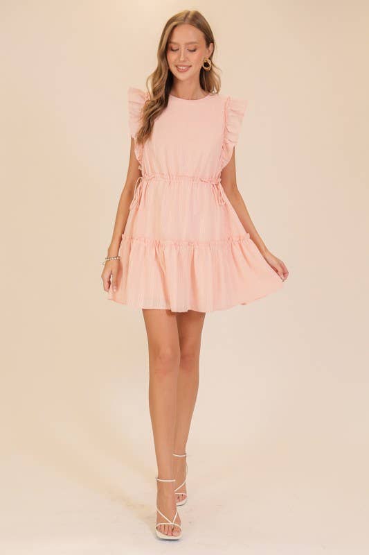 Ruffle Cap Sleeve Mini Dress