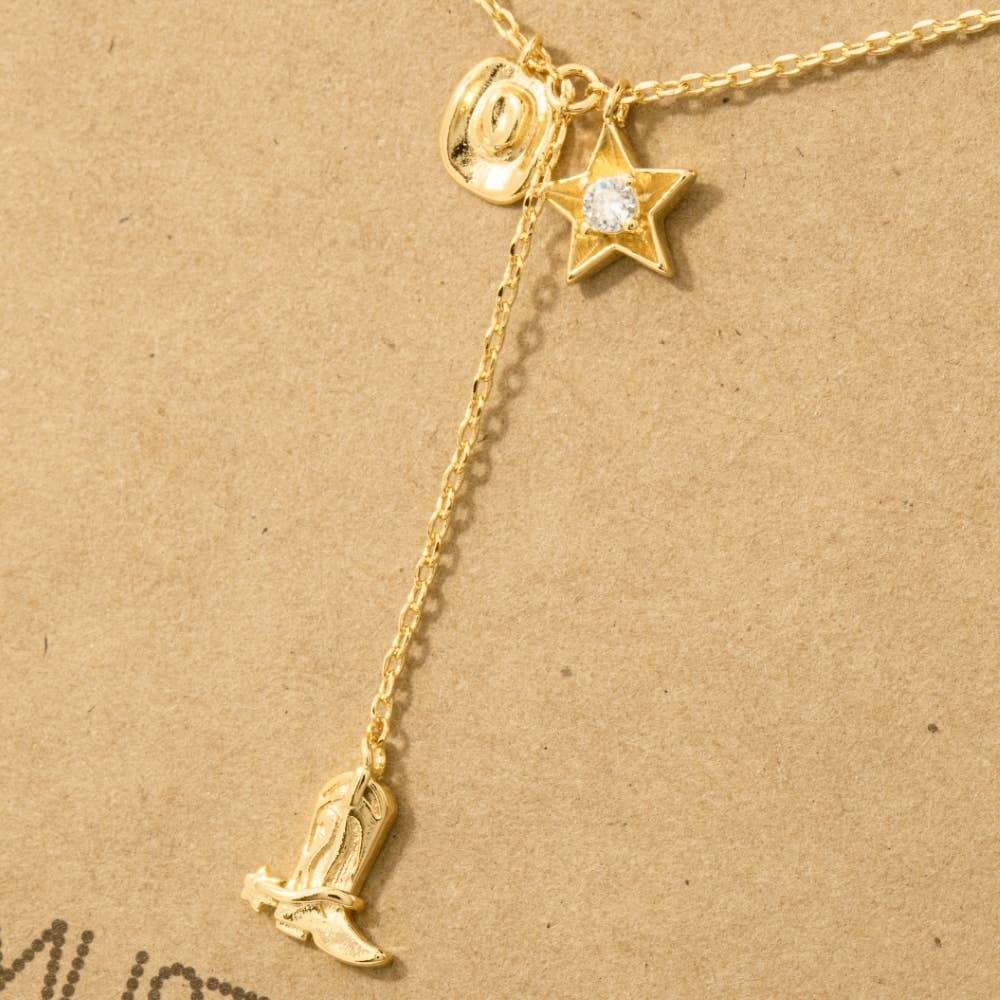 Western Cowboy Boots Y Necklace: G