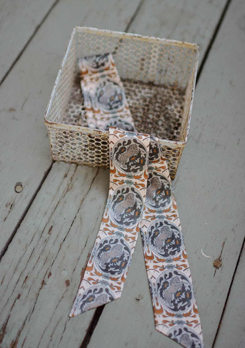 Bloomin' Bronc Western Cowgirl Silk Twilly - Giftable For Her