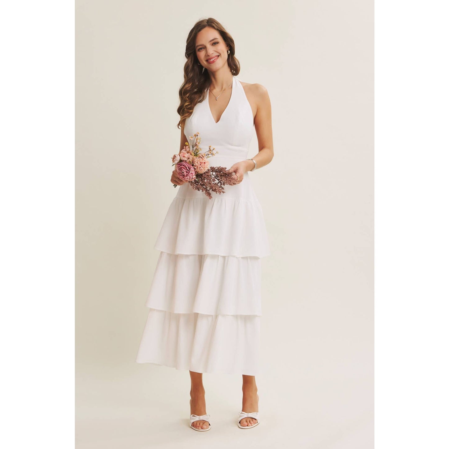 CASCADE RUFFLES DRESS