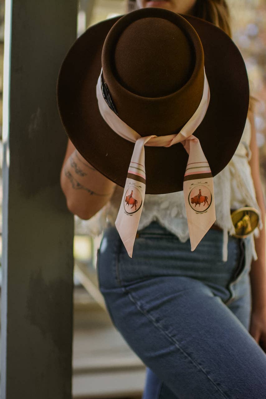 Roamin' Cowgirl Bison Western Twilly Scarf - Christmas Gift 2025