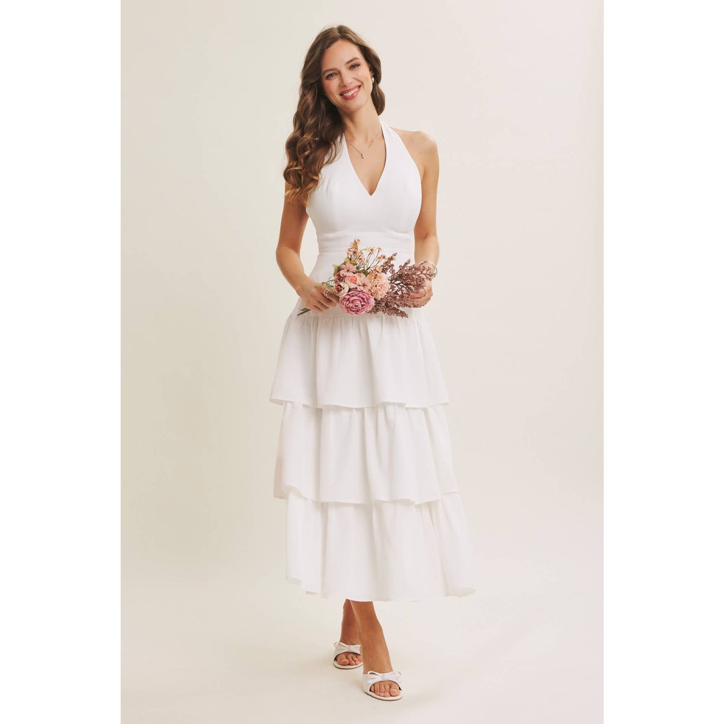 CASCADE RUFFLES DRESS