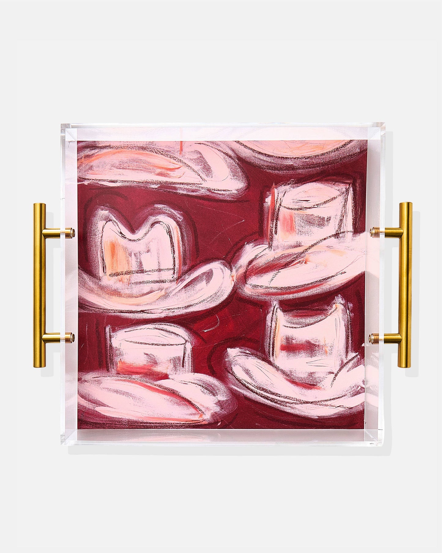 Six Shooter Acrylic Tray With Gold Handles