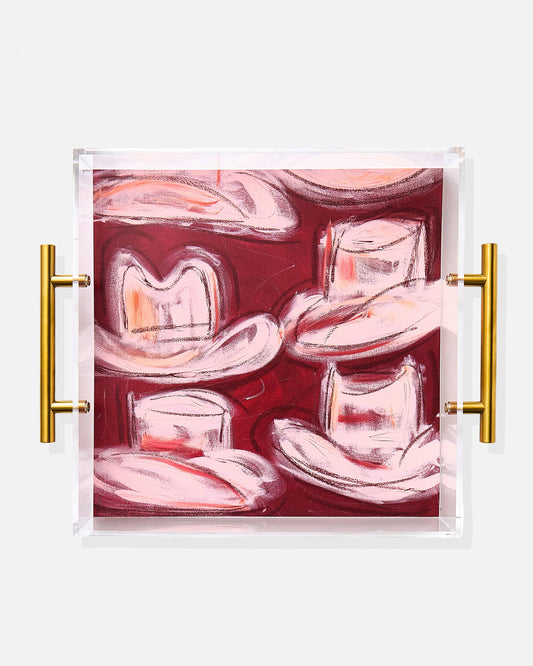 Six Shooter Acrylic Tray With Gold Handles