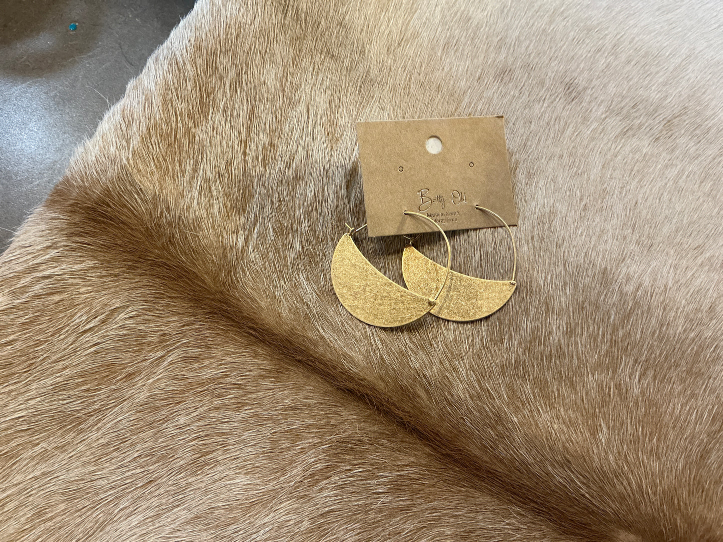 Gold Half Moon 	Earrings