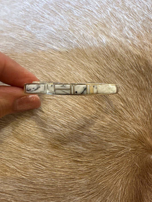 White Buffalo Inlay Bracelet
