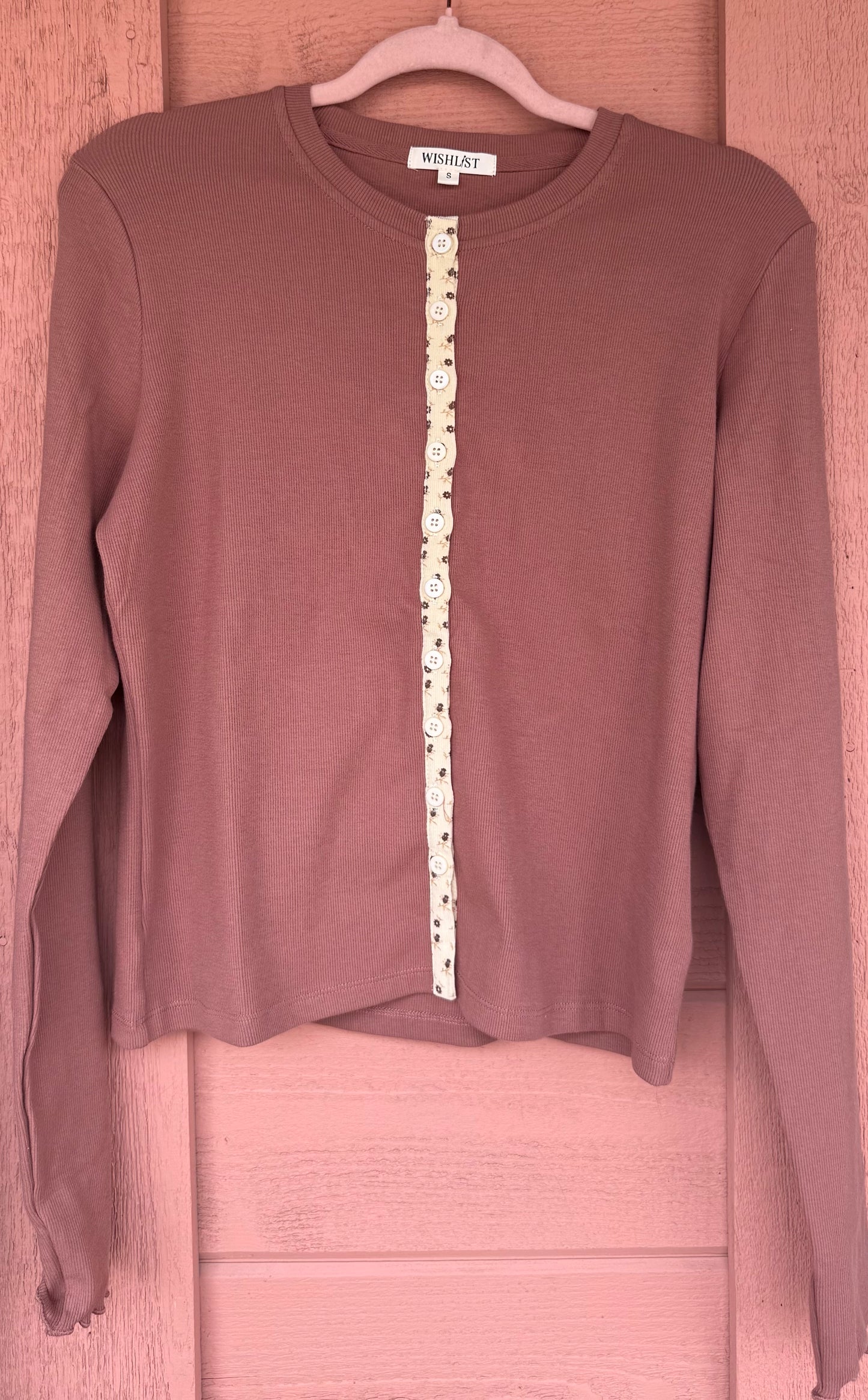Floral Button-Up Knit Top