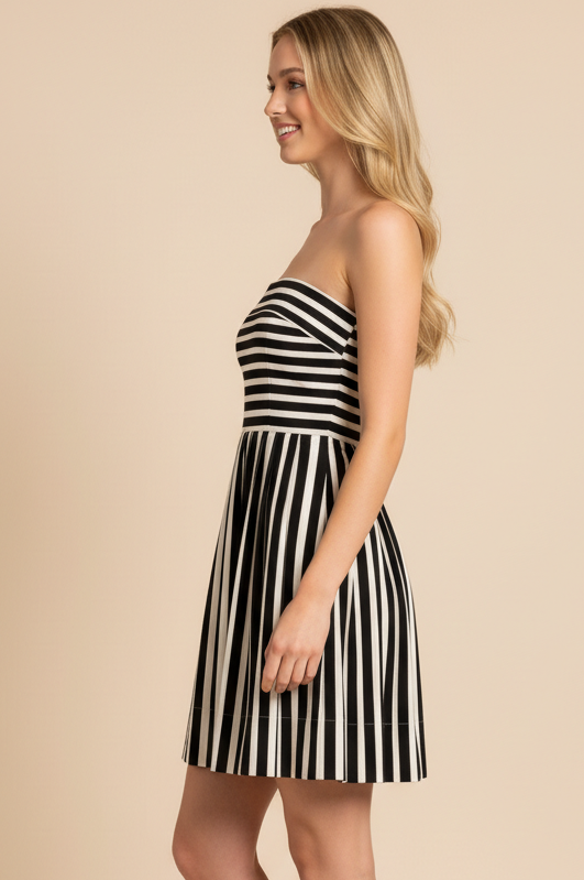 Striped Strapless