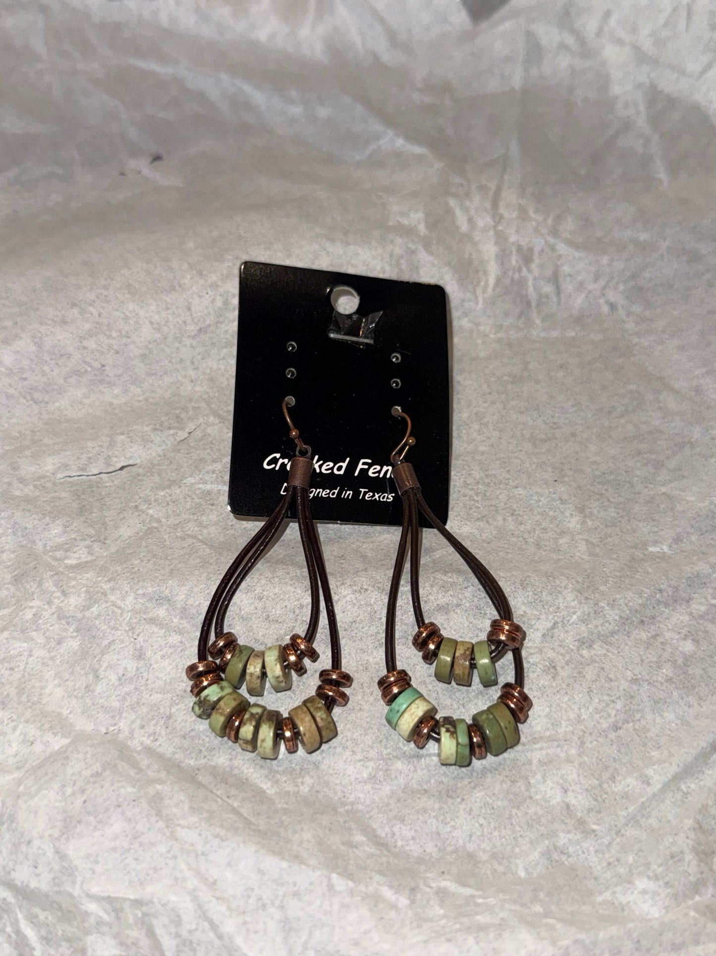 Leather & Stone Earrings