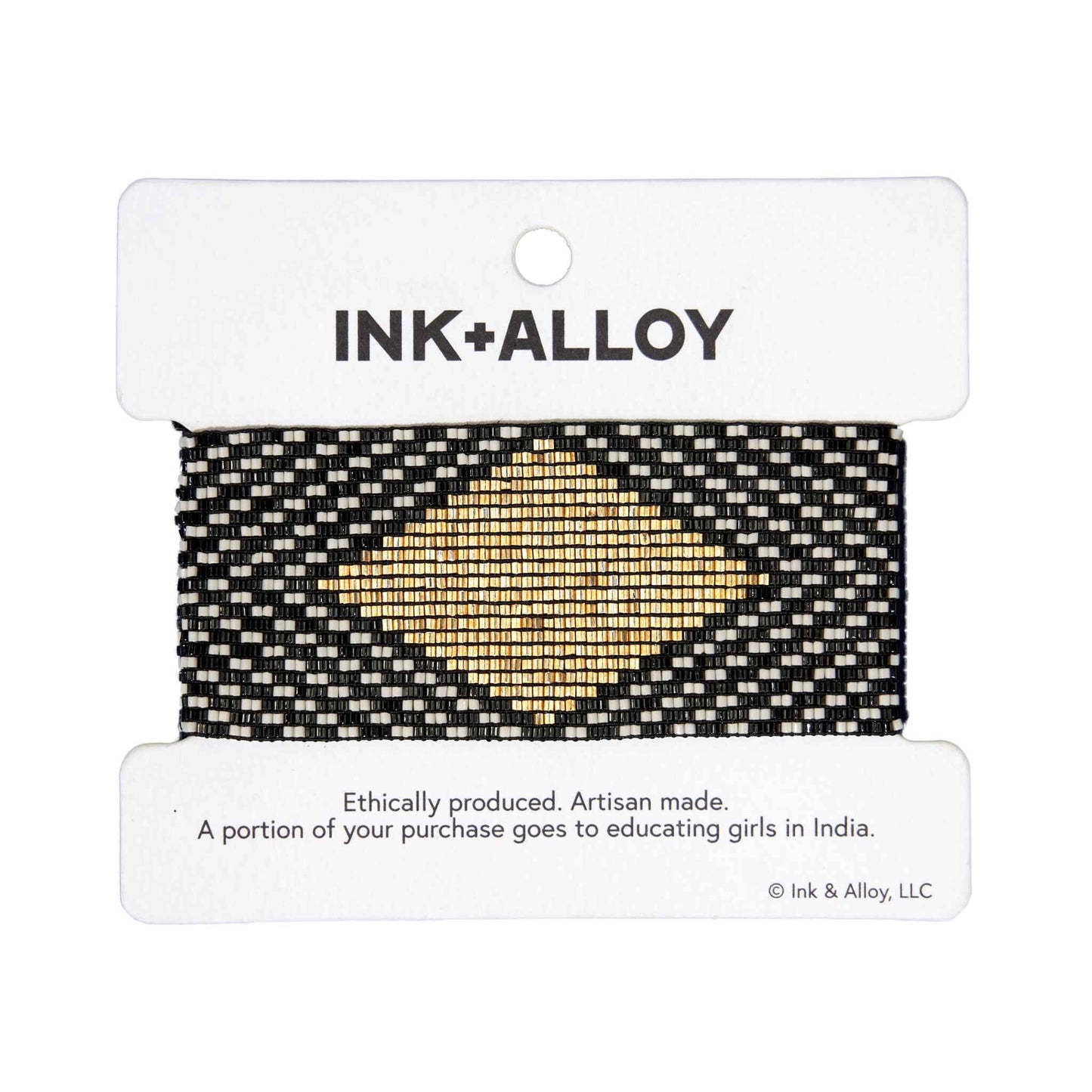Brooklyn Diamond Beaded Stretch Bracelet Black