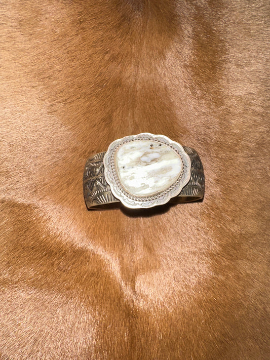 White Buffalo Wide Cuff