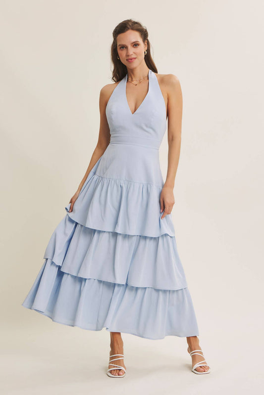 CASCADE RUFFLES DRESS