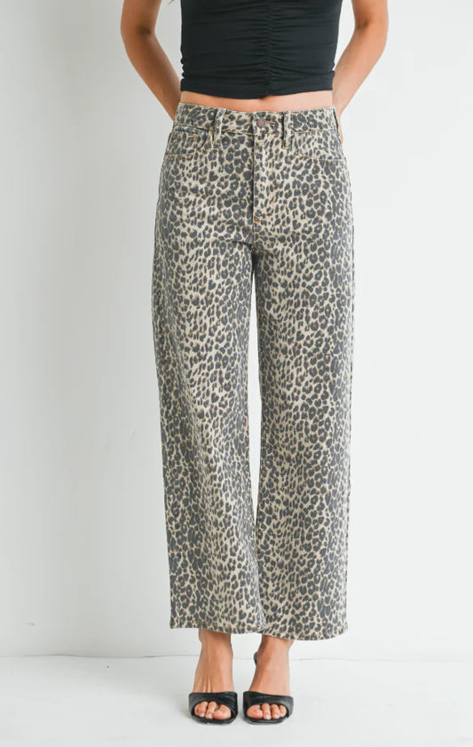Leopard Straight Jeans