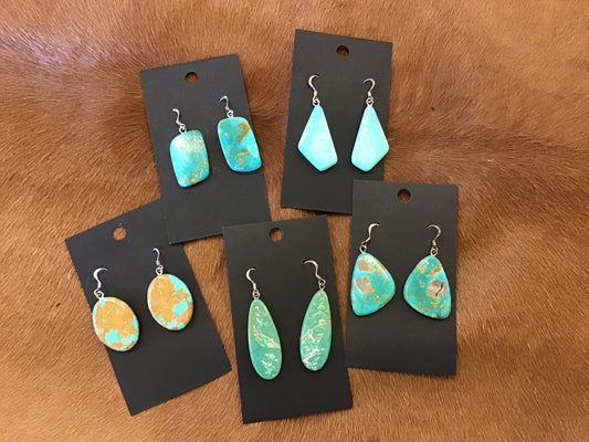 Large Turquoise Slab Earings