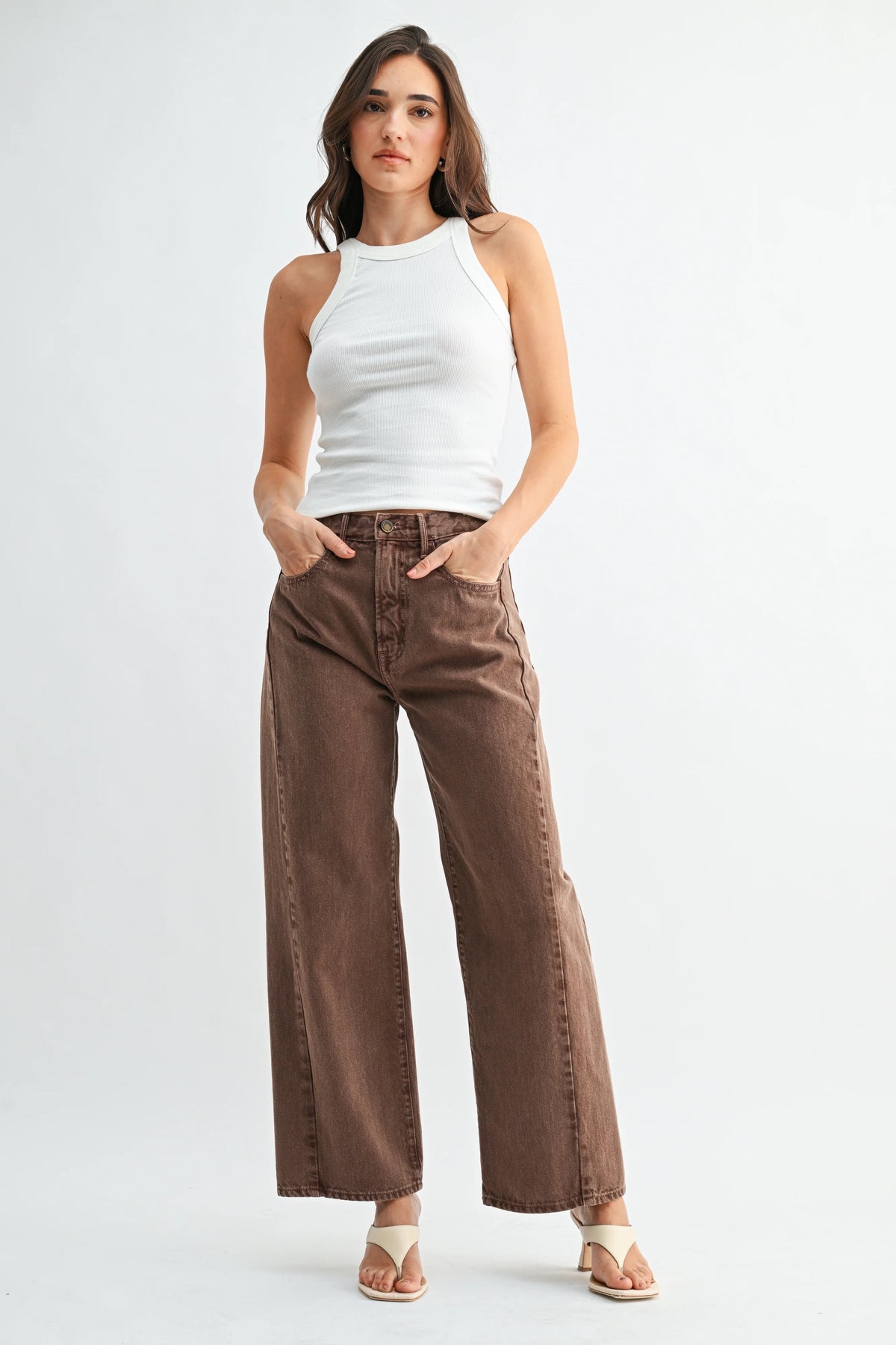 Vintage brown barrel jean