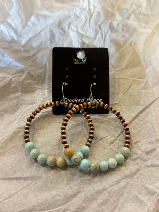 Stone Hoop Earrings