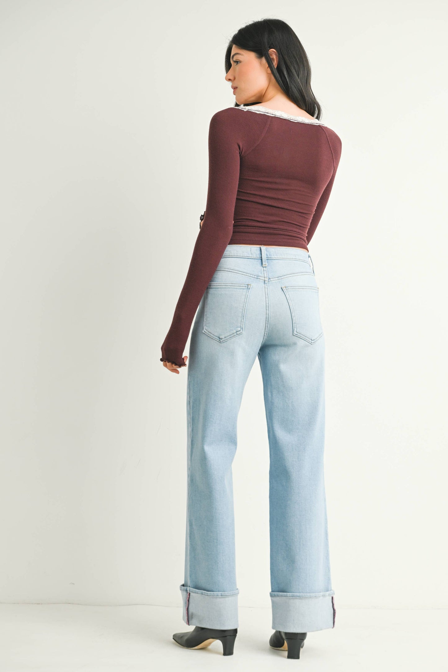 Just Black Denim - Light Cuffed Palazzo