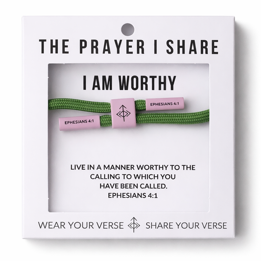I AM WORTHY Bracelet, Christian Cord Bracelet