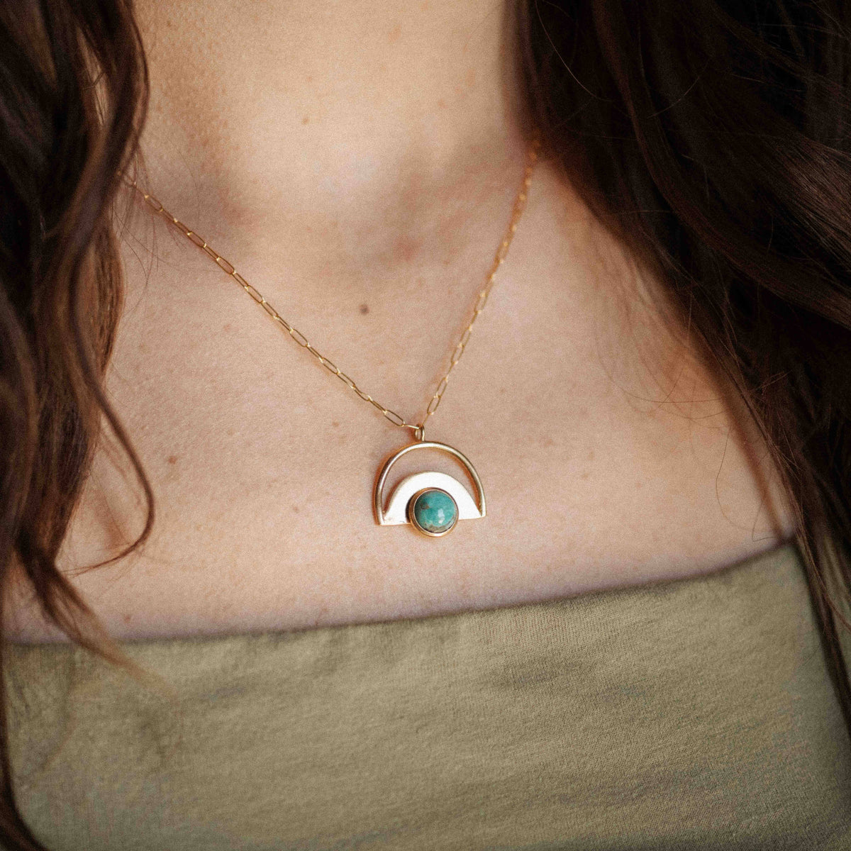 Yuma Necklace // Turquoise // Demi-Fine Gold