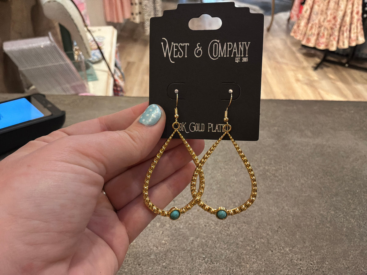 West & Co 18K Gold Plated Teardrop Earrings
