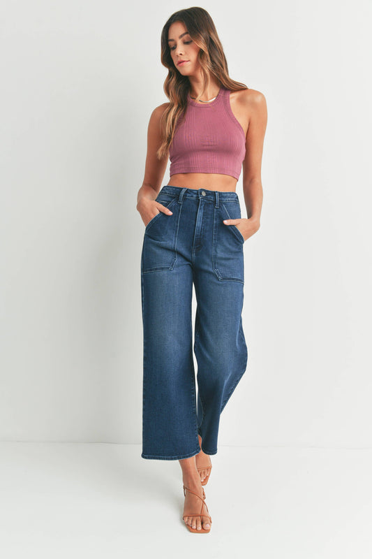 Just Black Denim Dark wash, Cargo Pocket Wide Leg