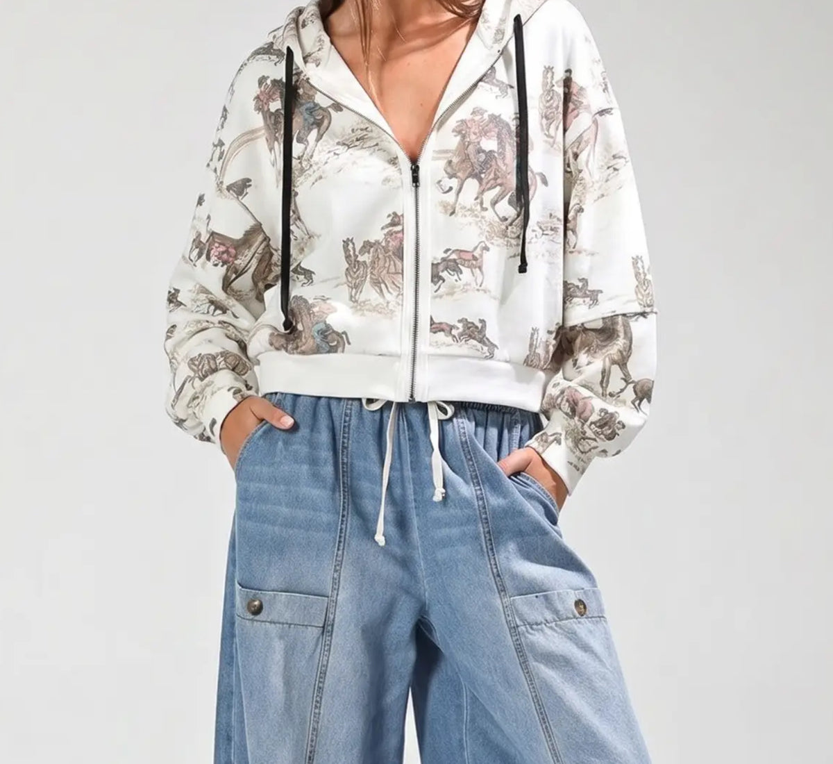 Horse Printed Sweatshirt