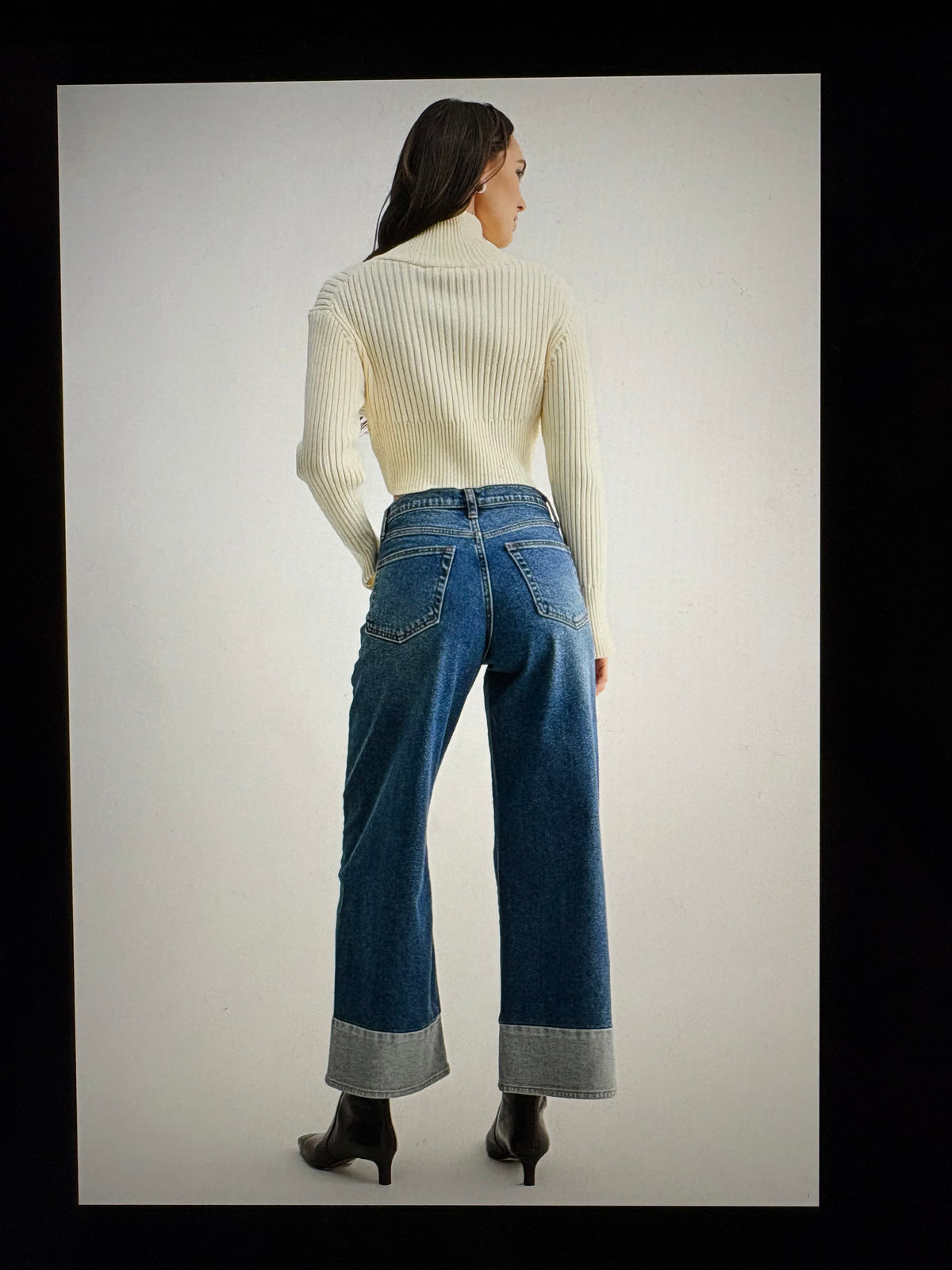 Two Toned Hem Slim Wide