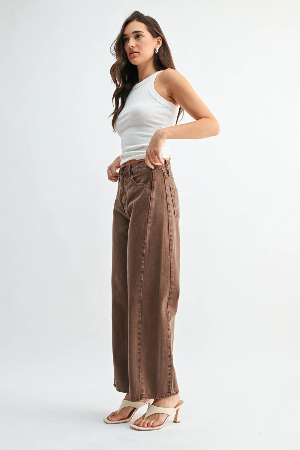 Vintage brown barrel jean