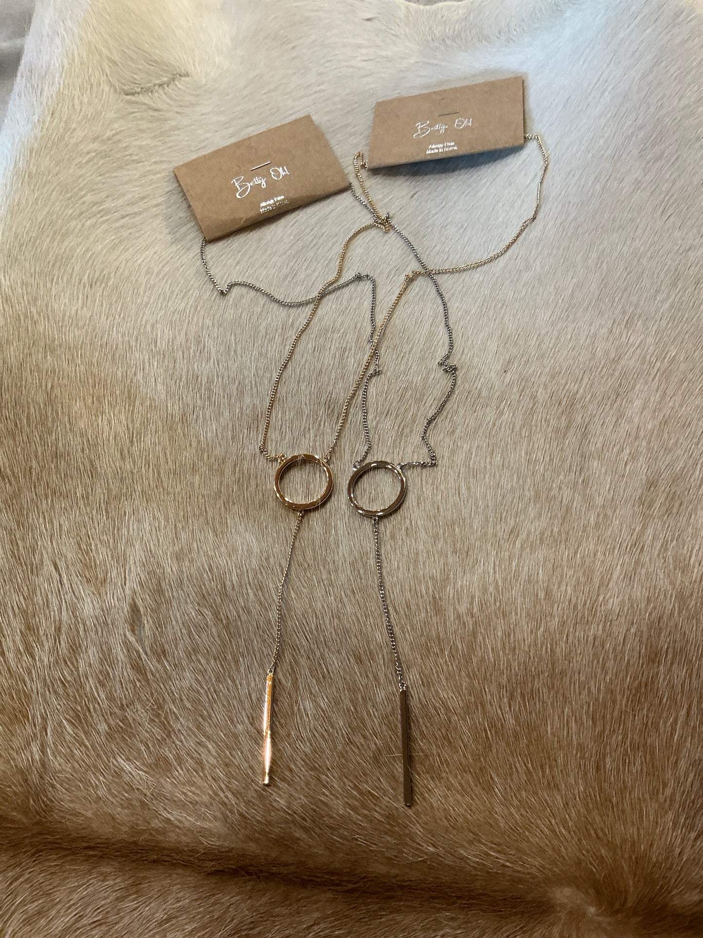 Circle Stick Dangle Necklace